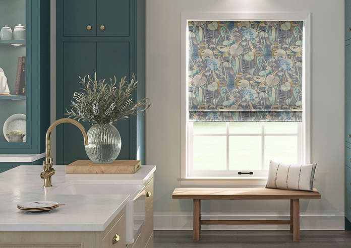 Zebedee, Teal - Roman Blind - Image 3
